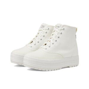 Keds The Platform Mid Lug, Boot Womens, Snow White Canvas, 8.5 Medium